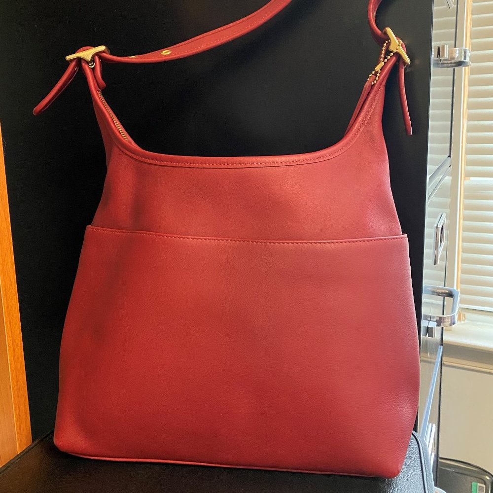 New Coach Vintage Red Legacy Hobo Shoulder Bag 9058
